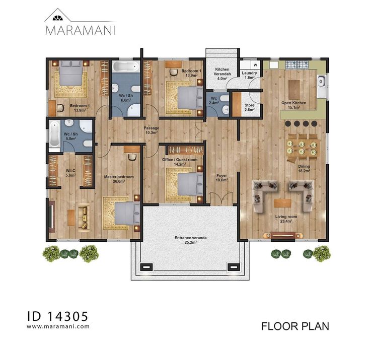 denah rumah minimalis 4 kamar