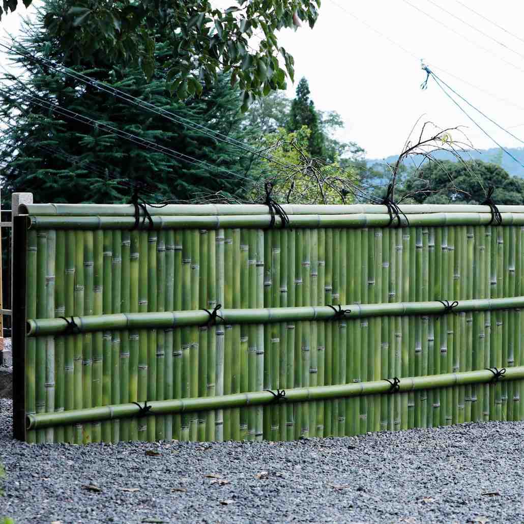 model pagar bambu belah