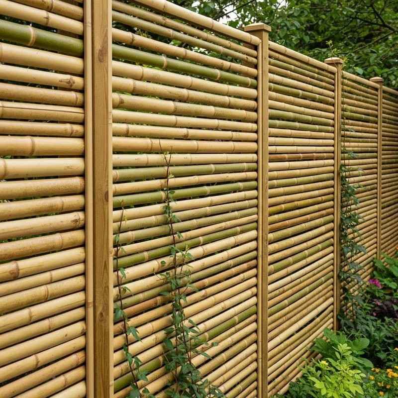 model pagar bambu belah