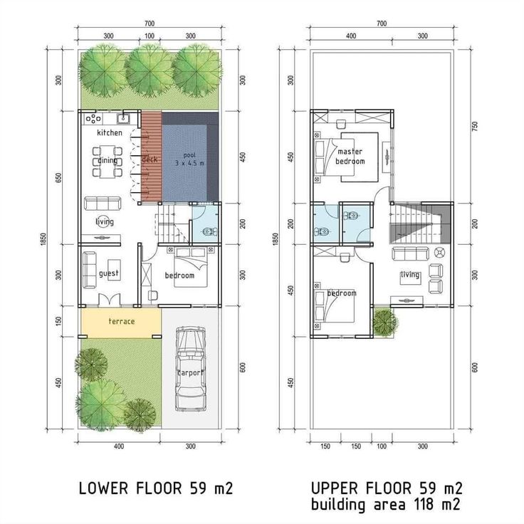 denah rumah type 60 minimalis modern