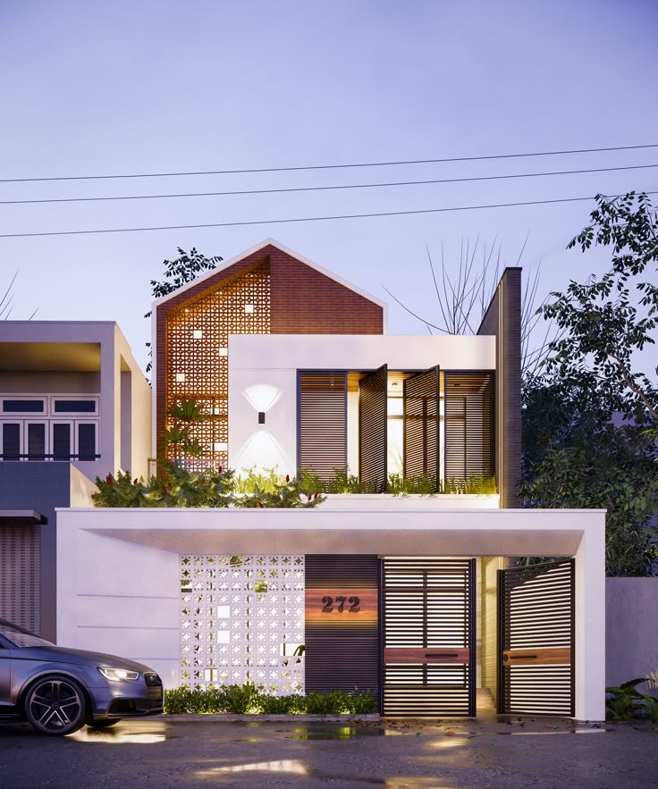 fasad rumah scandinavian 2 lantai