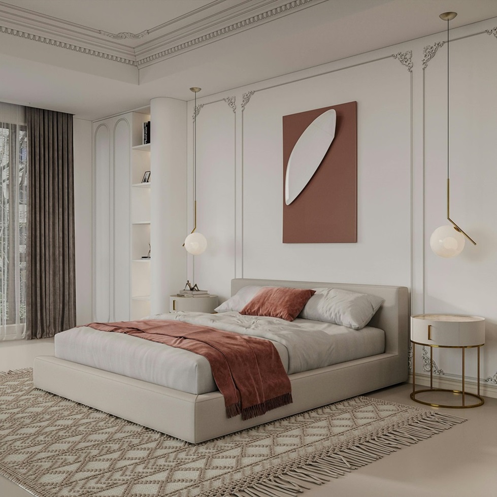 wall moulding kamar tidur