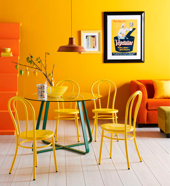 ruang makan warna cat kuning
