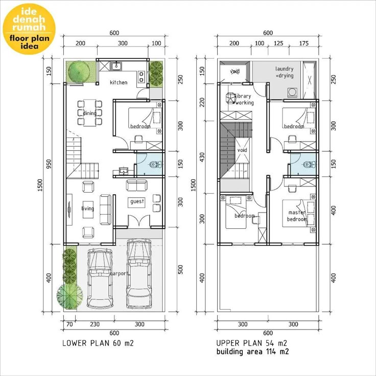 denah rumah minimalis 4 kamar