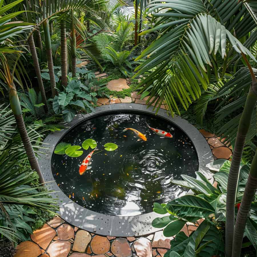 kolam ikan minimalis di lahan sempit