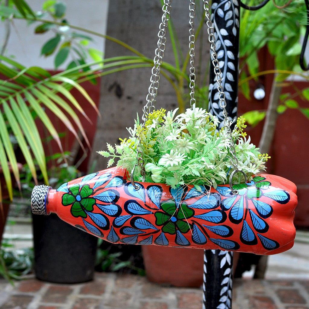 pot bunga dari botol bekas