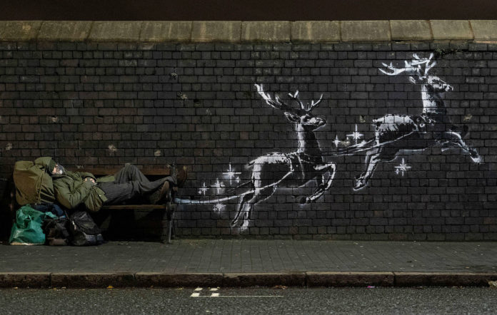 Banksy Ciptakan Mural Natal untuk Tuna Wisma