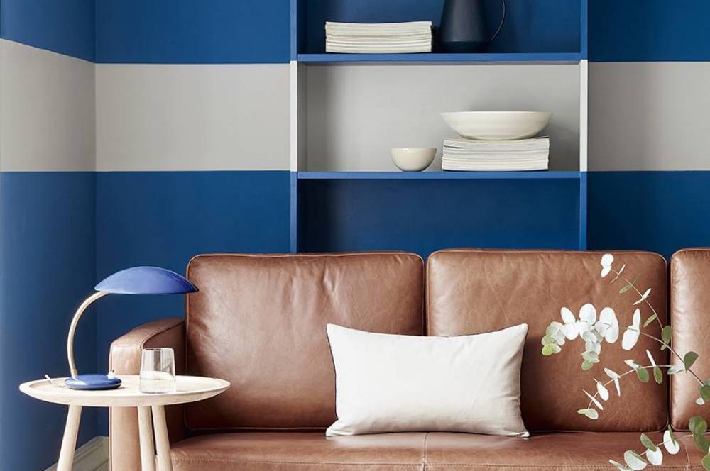 Kreasi Cat Dinding Corak Geometri 2 Warna Bikin Hidup