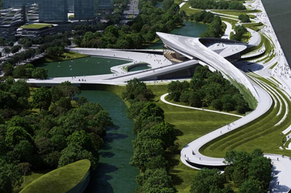 Ikon Arsitektur Baru China! Museum Seni Tepi Sungai Hangzhou